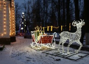 В Раменском парке включили праздничную иллюминацию