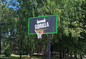  Новые баскетбольные щиты и корзины установили на баскетбольной площадке на озере «Пионер»