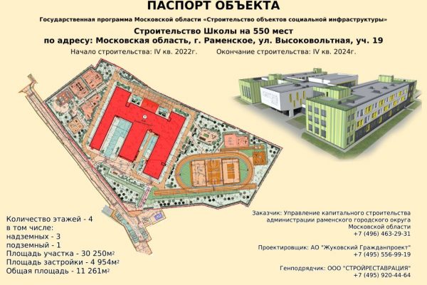 В ноябре текущего года в Раменском начнется строительство новой школы